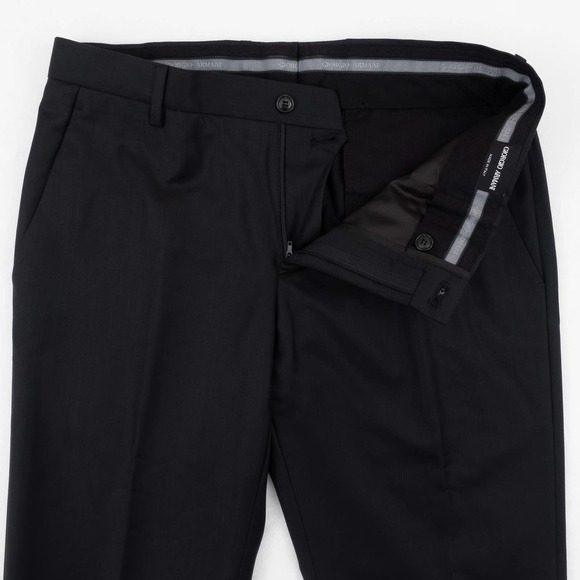 NWOT Giorgio Armani Virgin Wool Cashmere Dress Pants Men's 48 Black - Picture 3 of 7
